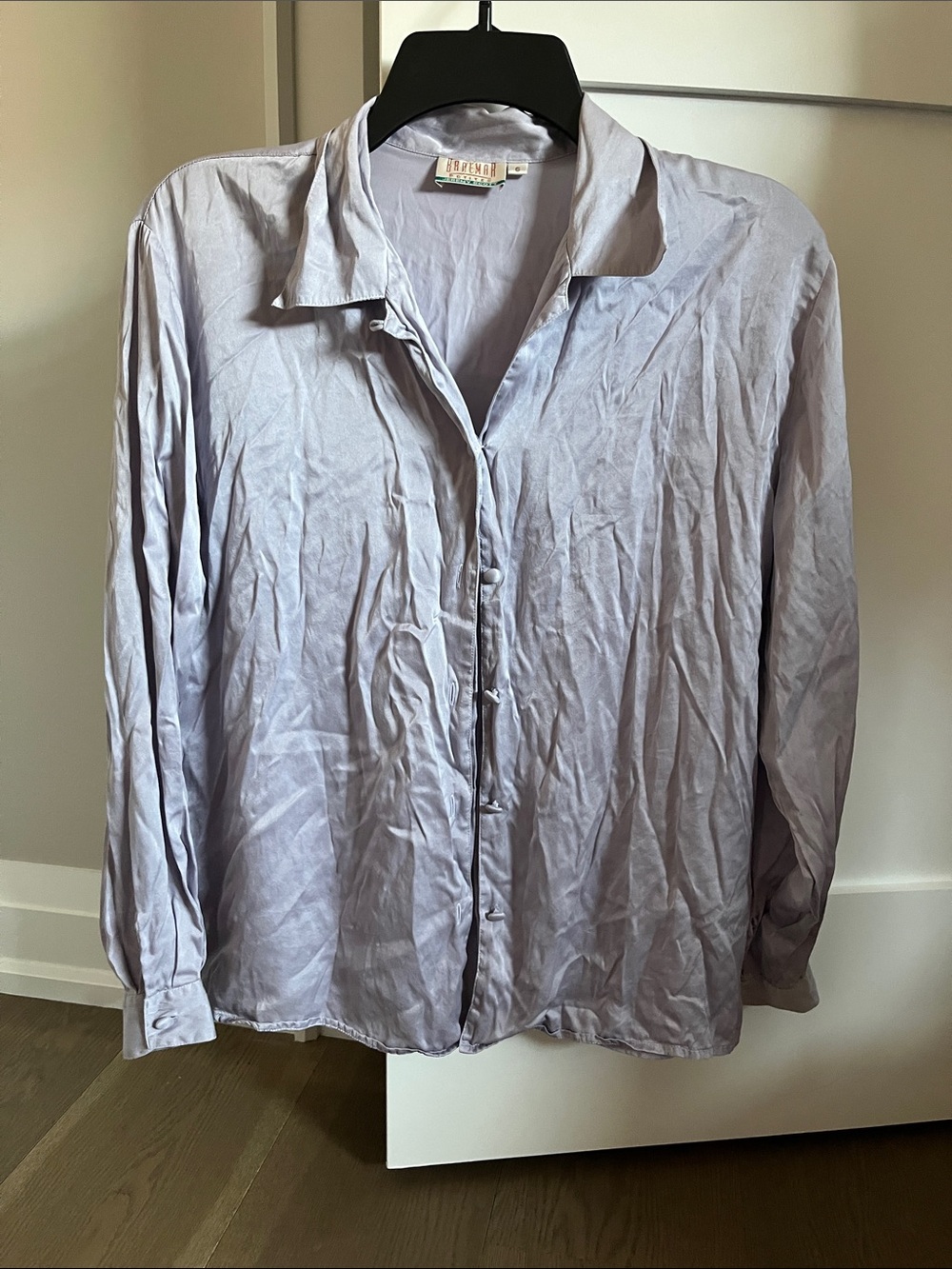 Braemer 100% Silk, lavender Button-Up Dress Shirt
